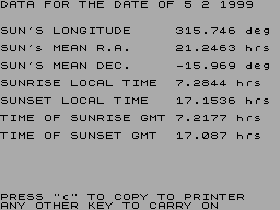 Screen from Almanac