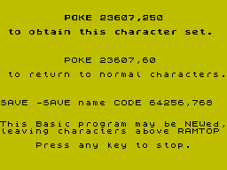Screen from Alternate Character Set