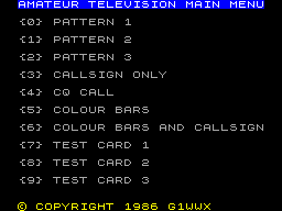 Screen from Amateur Television Test Cards