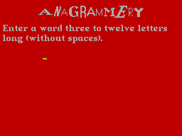 Screen from Anagrammery
