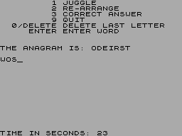 Screen from Anagrams