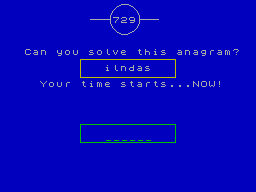 Screen from Anagrams against the Clock