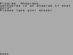 Screen from Anagrams
