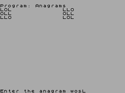 Screen from Anagrams