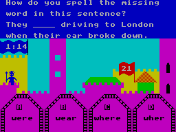 Screen from Answer Back Factfile 500 - Spelling