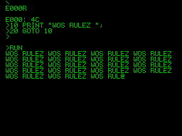 Screen from Apple I Emulator