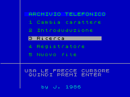 Screen from Archivio Telefonico