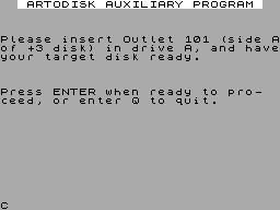 Screen from Artodisk Aid
