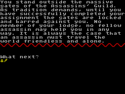 Screen from The Assassin's Guild
