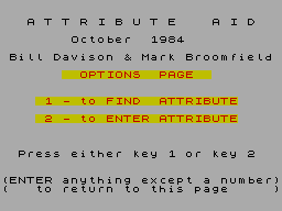 Screen from Attribute Aid