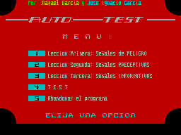 Screen from Auto-Test