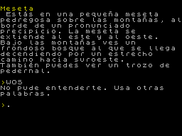 Screen from Aventura A: Planet of Death
