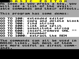 Screen from BASIC Editor