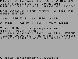 Screen from BASIC RamDisc Loader