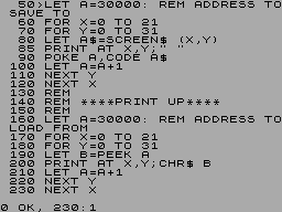 Screen from BASIC Screensave