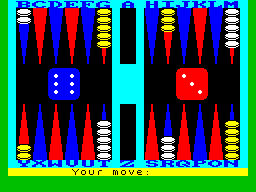 Screen from Backgammon
