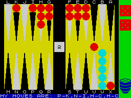 Screen from Backgammon