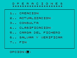 Screen from Base de Datos