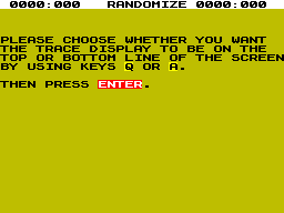 Screen from Basic Trace