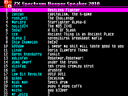 Screen from BattleOfTheBits ZX Spectrum Beeper Speaker Compo 2010