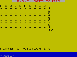 Screen from Battleships