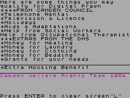 Screen from Benefits