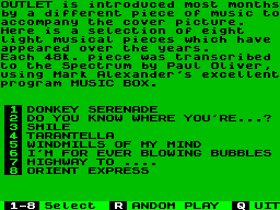 Screen from Best of Outlet Title Tunes Volume 5: A Selection of Light Music