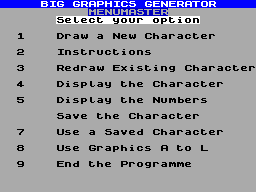 Screen from Big Graphics Generator