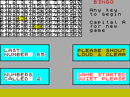 Screen from Bingo