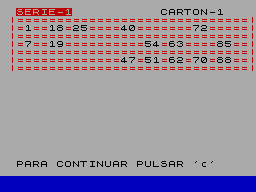 Screen from Bingo