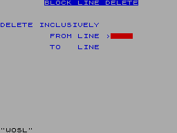 Screen from Block Line Delete