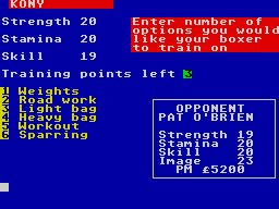Screen from Boxing Manager
