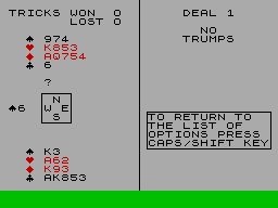 Screen from Bridge Master: A Complete Learning Package for the Beginner at Bridge