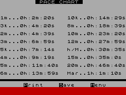 Screen from Bruce Tulloh's Marathon Training Program