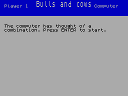 Screen from Bulls and Cows