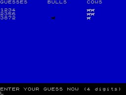 Screen from Bulls and Cows