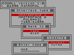 Screen from COMALL