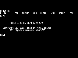 Screen from CP/M 2.2 for the LEC Memory Extension