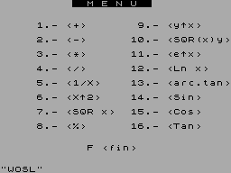 Screen from Calculator