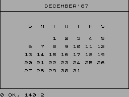 Screen from Calendar