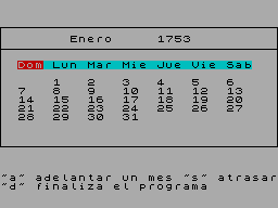 Screen from Calendario
