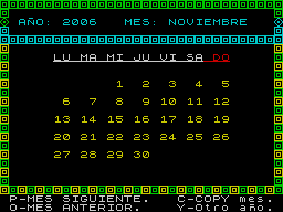 Screen from Calendario