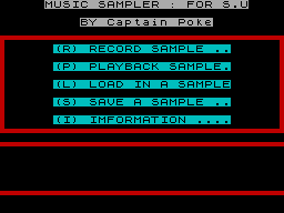 Screen from Captain Poke's Music Sampler