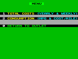 Screen from Car Calc