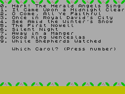 Screen from Carol Quiz