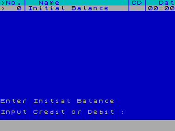 Screen from Cash Book