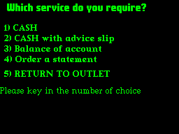 Screen from Cash Dispenser with Attitude