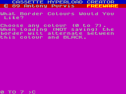 Screen from Cassette Hyperload Creator