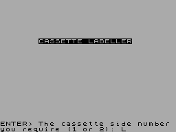 Screen from Cassette Labeller