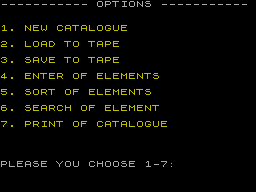 Screen from Catalogue